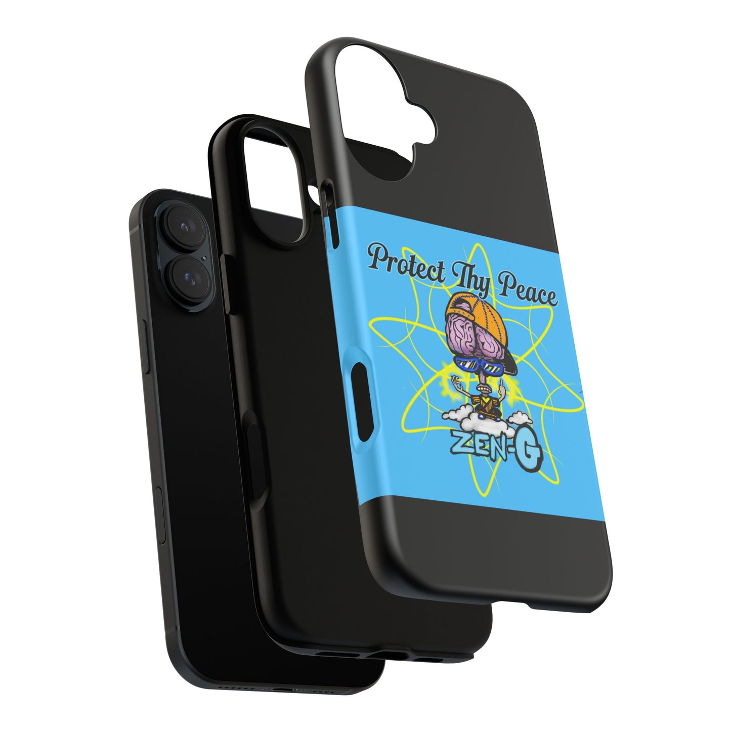 Protect Thy Peace Phone Case, Zen G Tough Case for Stress Relief, Unique Phone Accessory, Holiday Gift, Vibrant Design