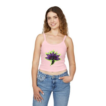 Lotus Flower Spaghetti Strap Tank Top - Boho Chic Women’s Summer Wear