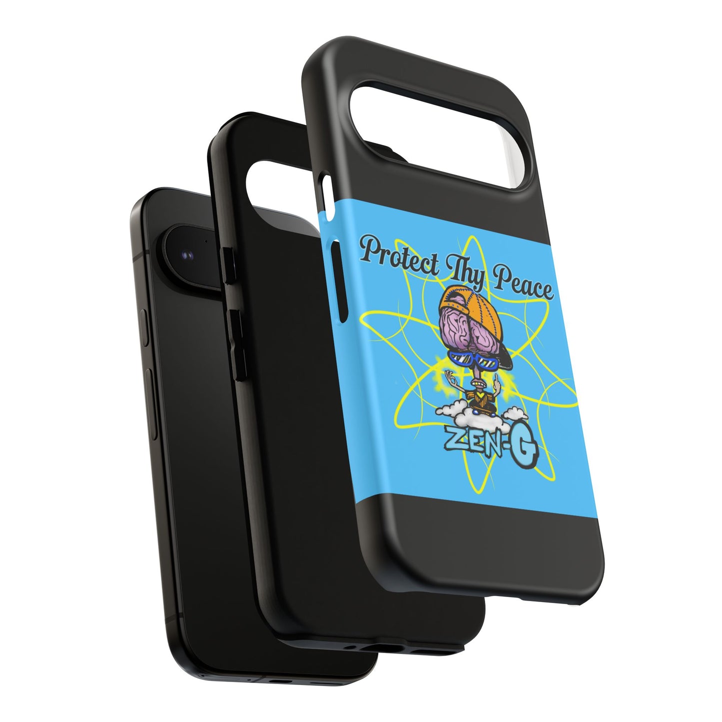 Protect Thy Peace Phone Case, Zen G Tough Case for Stress Relief, Unique Phone Accessory, Holiday Gift, Vibrant Design