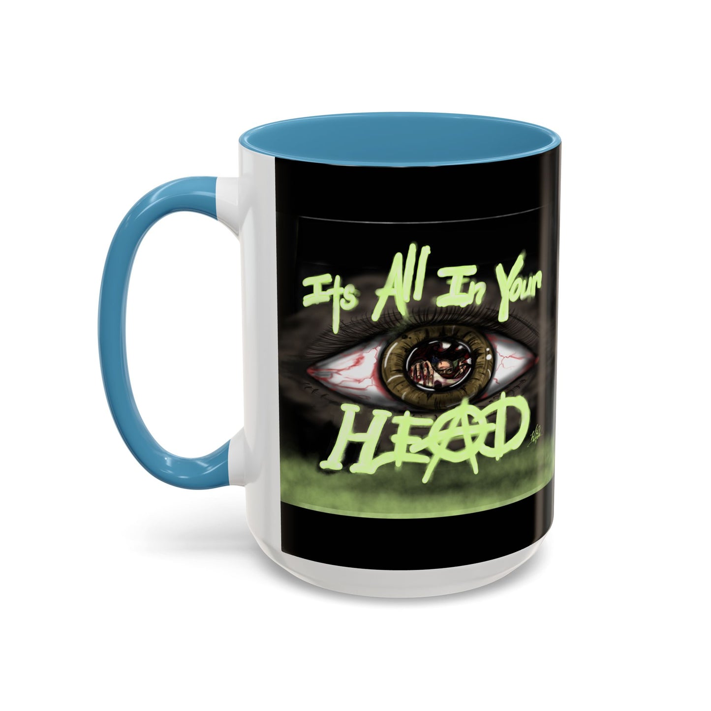 Edgy Accent Coffee Mug - Unique Gift for Artists, Home Decor, Halloween, Motivational Drinkware, Gothic Style, Mindful Daily Use