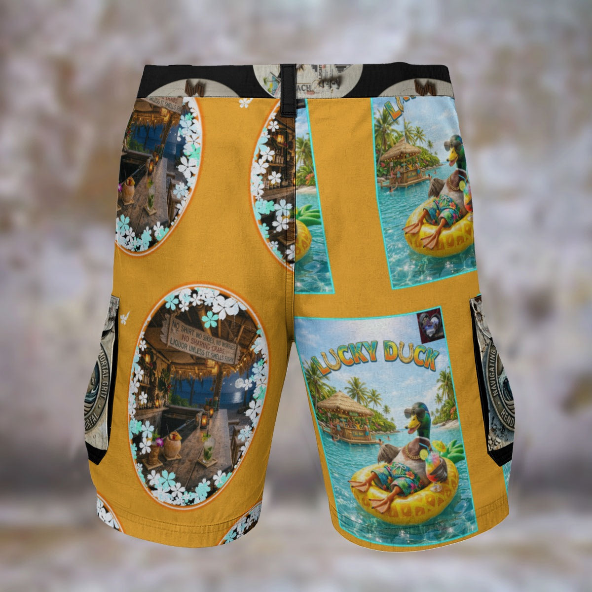 Lucky Duck Summer Style Men's Cargo Shorts