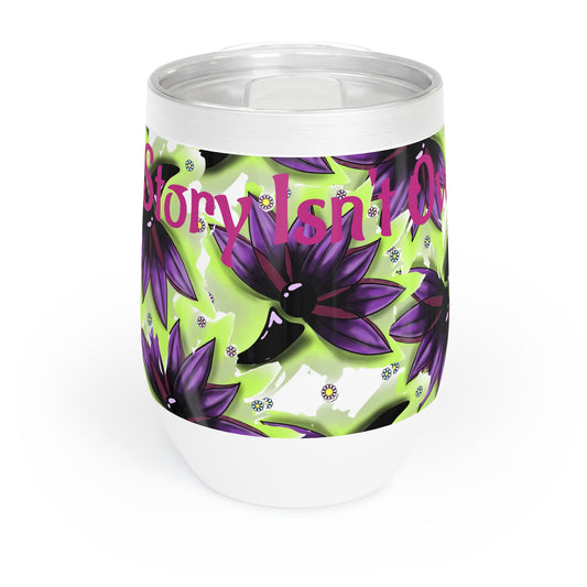 Colorful Floral Wine Tumbler for Stylish Sips Semicolon and Lotus Design