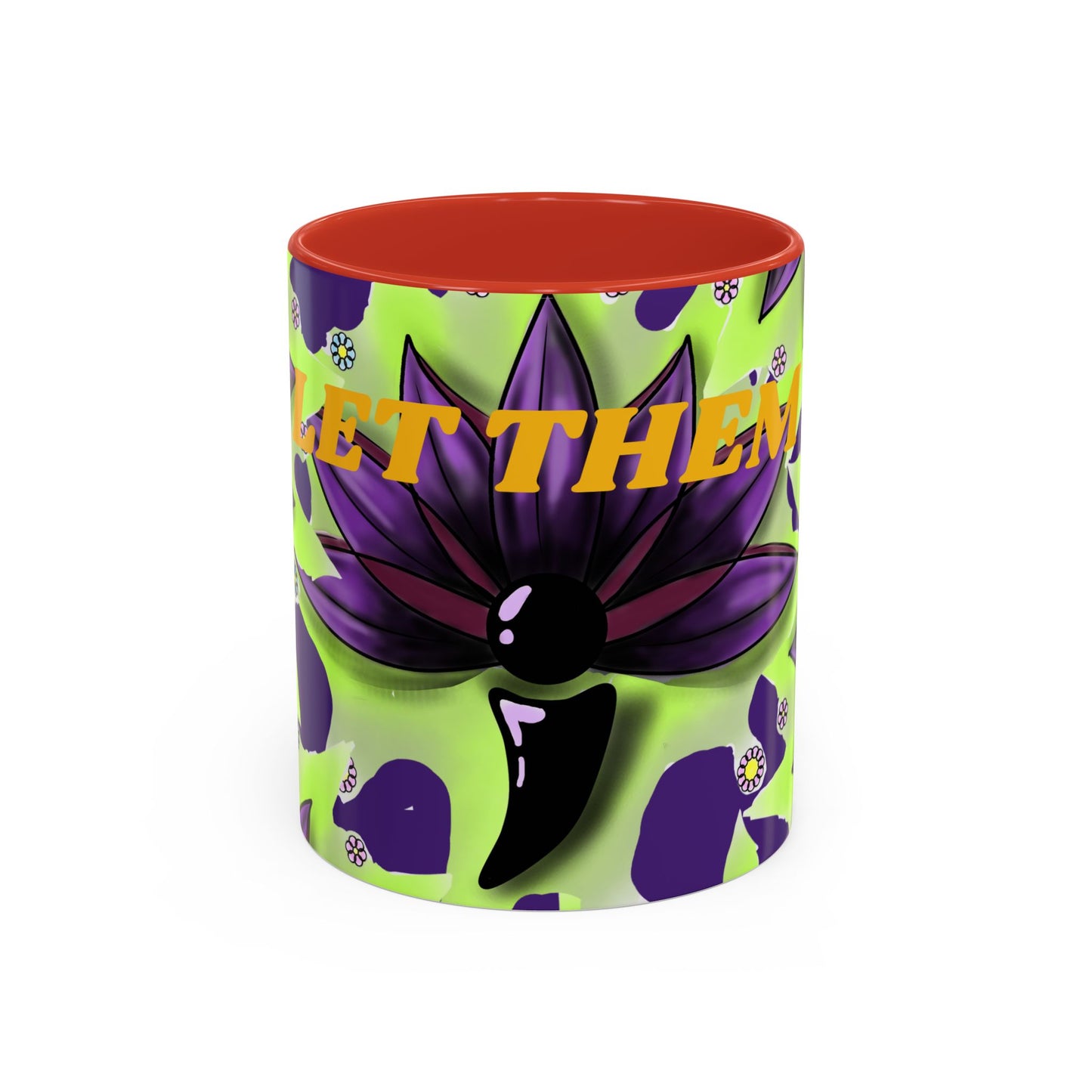 Vibrant Flower Accent Coffee Mug - 11oz & 15oz Semicolon Let Them Design