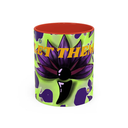 Vibrant Flower Accent Coffee Mug - 11oz & 15oz Semicolon Let Them Design