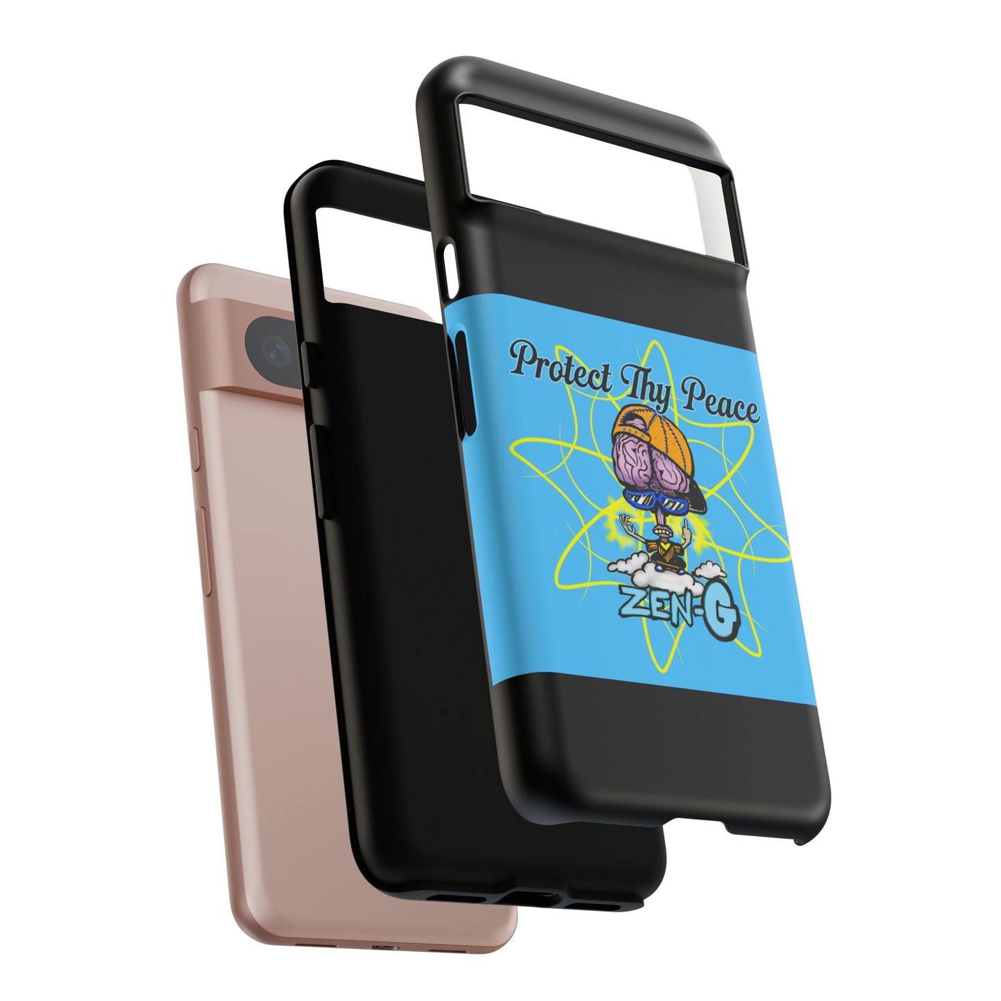 Protect Thy Peace Phone Case, Zen G Tough Case for Stress Relief, Unique Phone Accessory, Holiday Gift, Vibrant Design