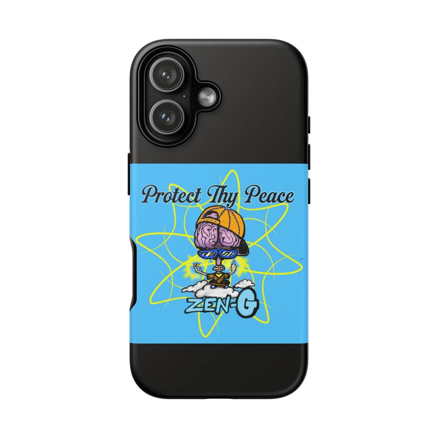 Protect Thy Peace Phone Case, Zen G Tough Case for Stress Relief, Unique Phone Accessory, Holiday Gift, Vibrant Design