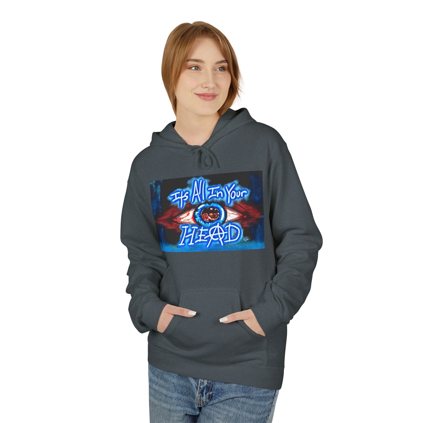 Unisex Fleece Hoodie - 'It's All In Your Head' Graphic Design