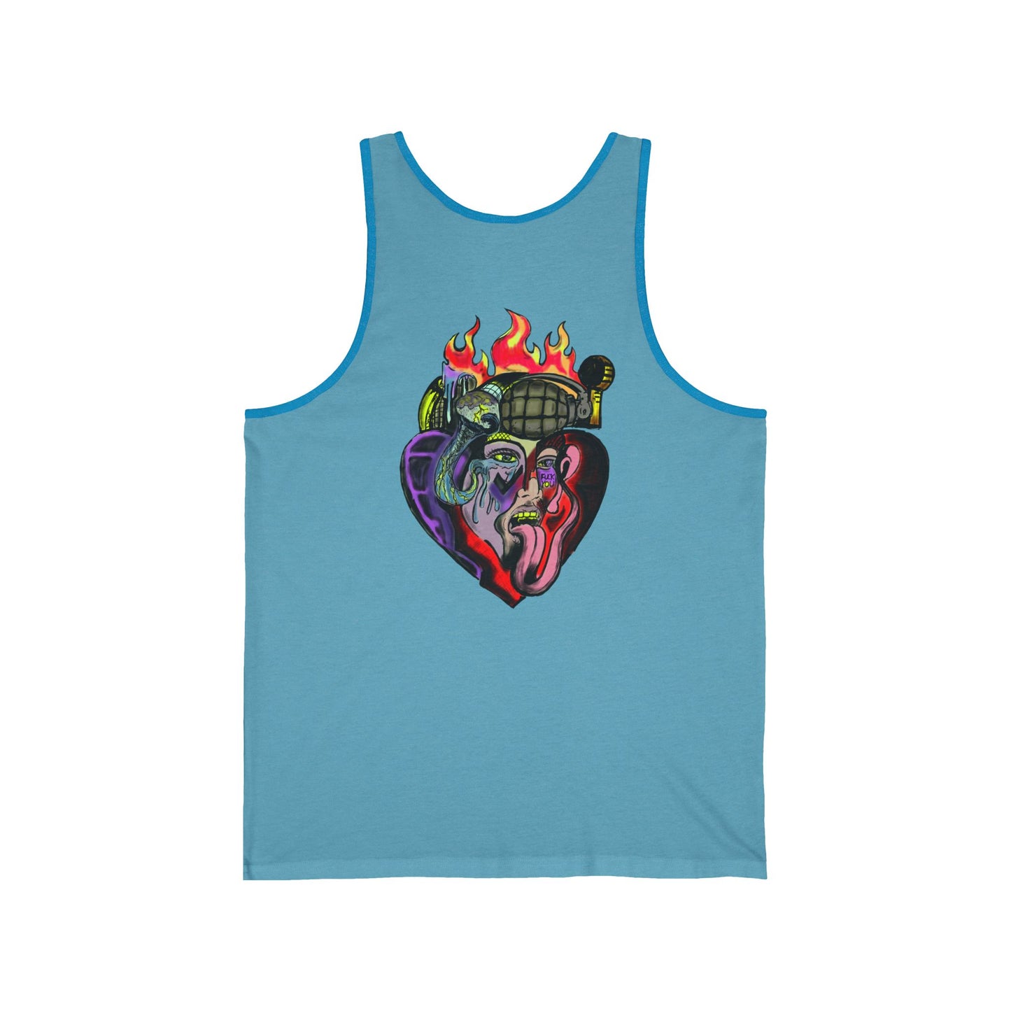 Psychedelic Fungi & Heart Art Tank Top – Unisex Jersey