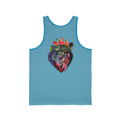Psychedelic Fungi & Heart Art Tank Top – Unisex Jersey