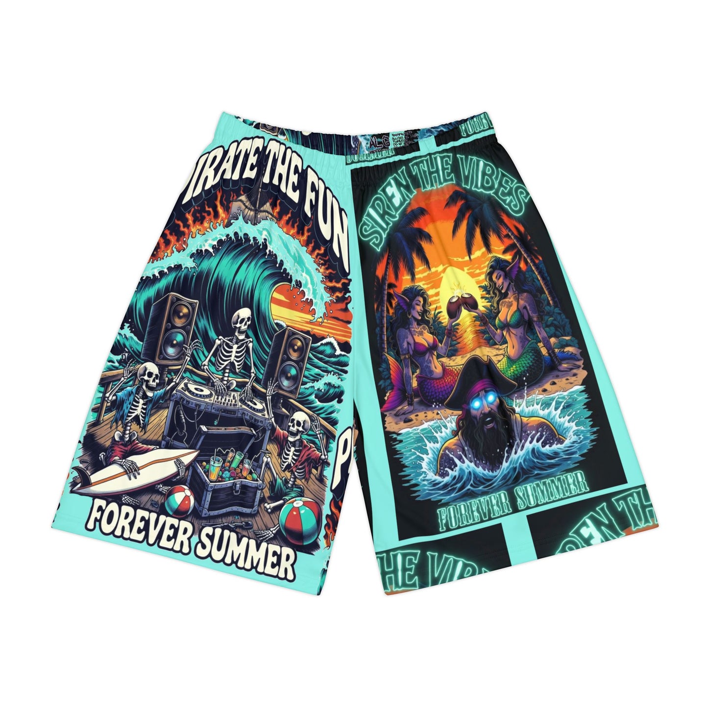 Pirate The Fun Forever Summer Shorts — Tropical Skeleton Surf AOP