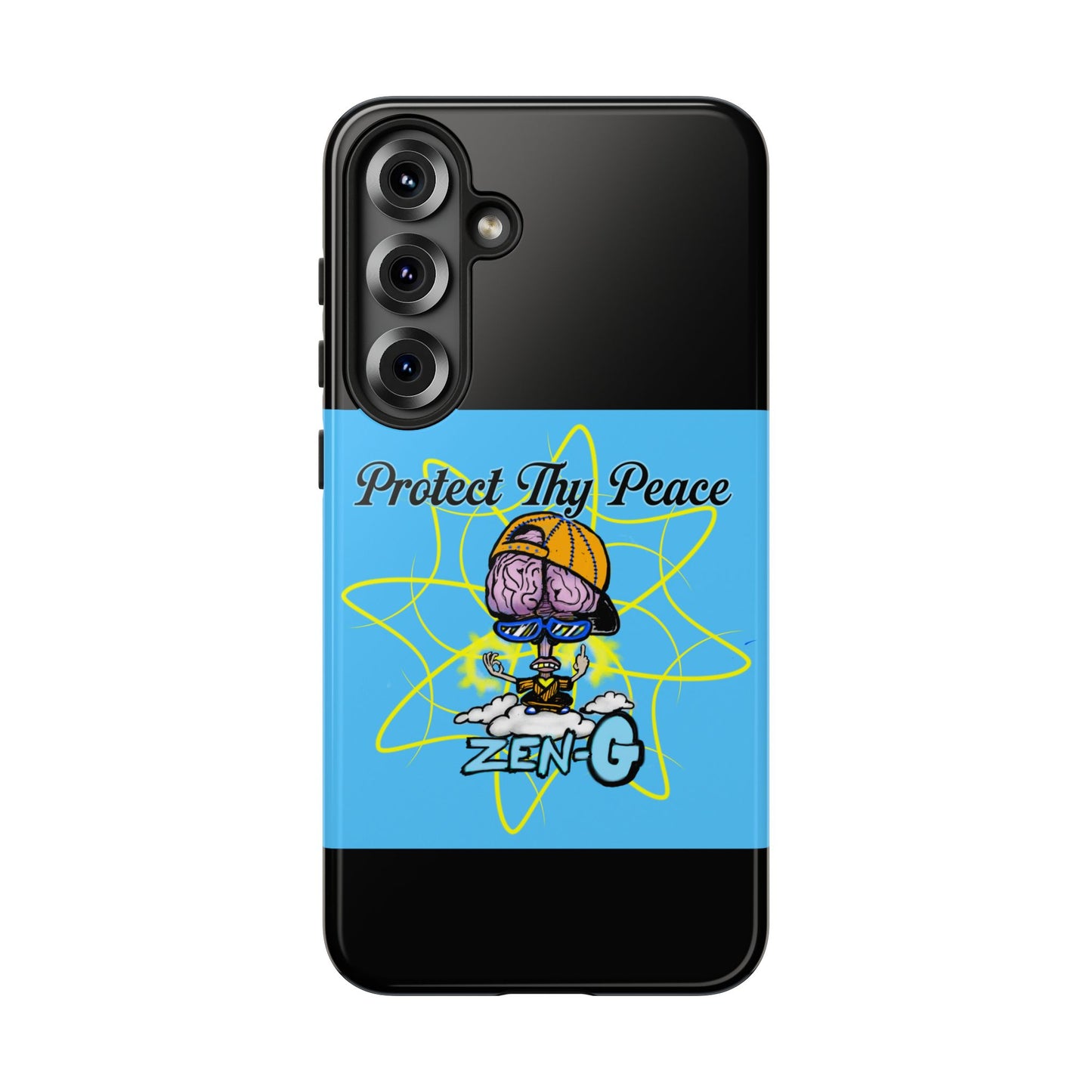 Protect Thy Peace Phone Case, Zen G Tough Case for Stress Relief, Unique Phone Accessory, Holiday Gift, Vibrant Design
