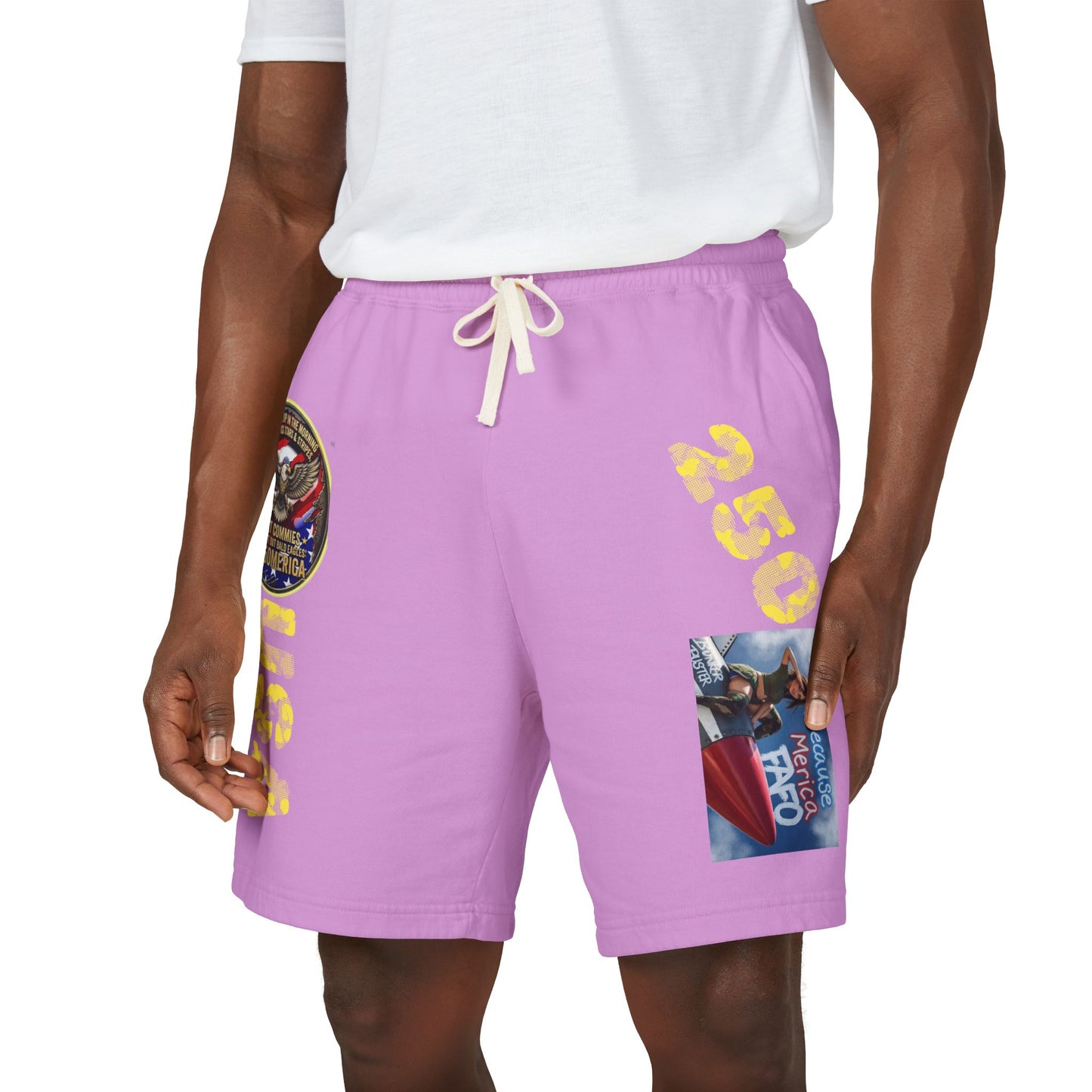 Graphic Sweat Shorts - USA 250 Patch & Retro Hero Print