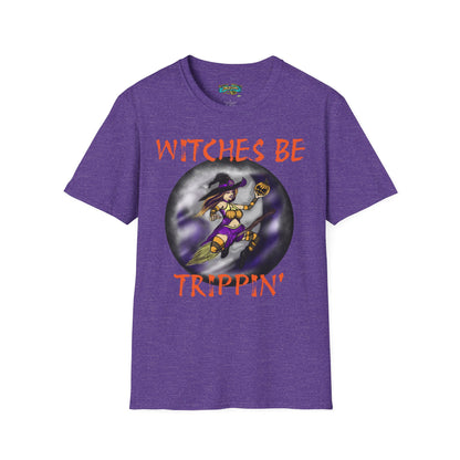 Witches Be Trippin' Unisex T-Shirt - Casual Halloween Tee, Spooky Vibes, Witchcraft Apparel, Perfect for Fall, Trick or Treats