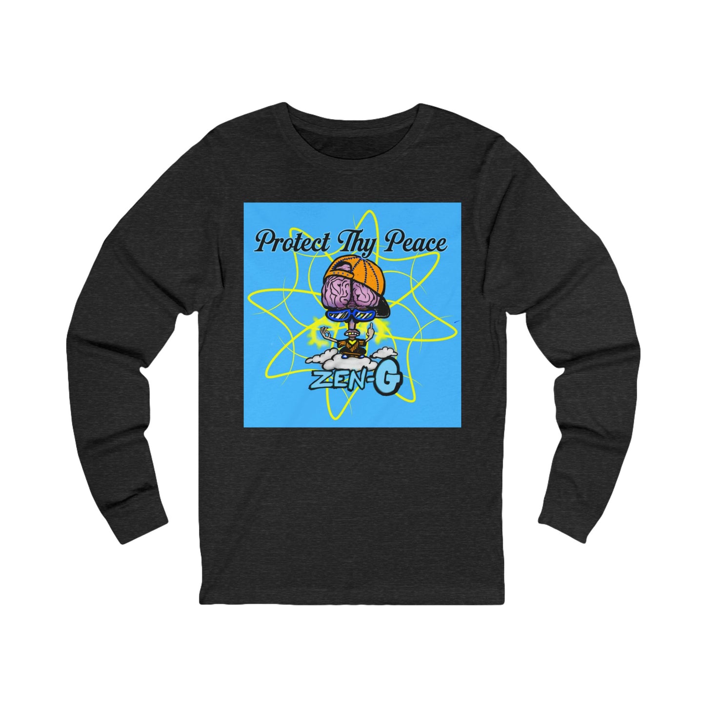 Protect Thy Peace Long Sleeve Tee, Unisex Casual Shirt, Zen Apparel, Peaceful Vibes, Mindfulness Gift, Everyday Wear