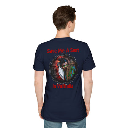 Viking Warrior T-Shirt — "Violence Is Always An Option" / "Save Me A Seat In Valhalla"