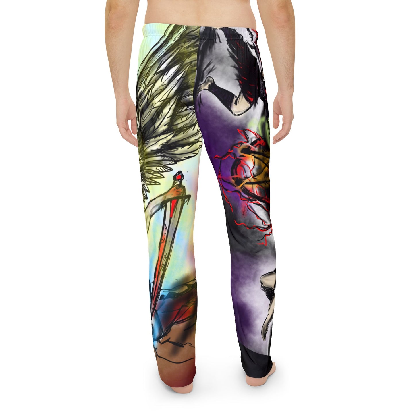 Ethereal Wings Men's Pajama Pants, Fantasy Sleepwear, Unique Loungewear, Gift for Him, Gothic Homewear, Bold Art Sleep Pants