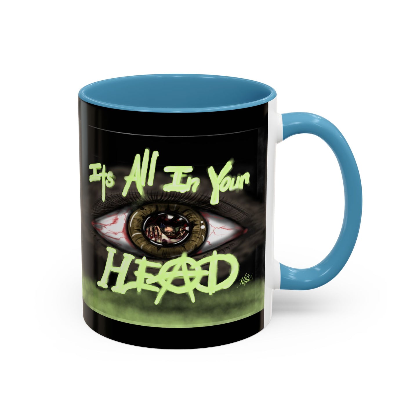 Edgy Accent Coffee Mug - Unique Gift for Artists, Home Decor, Halloween, Motivational Drinkware, Gothic Style, Mindful Daily Use