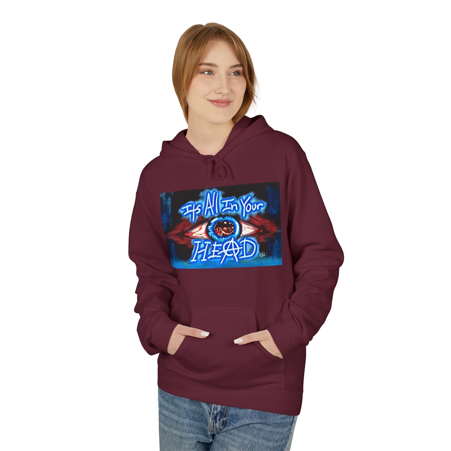 Unisex Fleece Hoodie - 'It's All In Your Head' Graphic Design