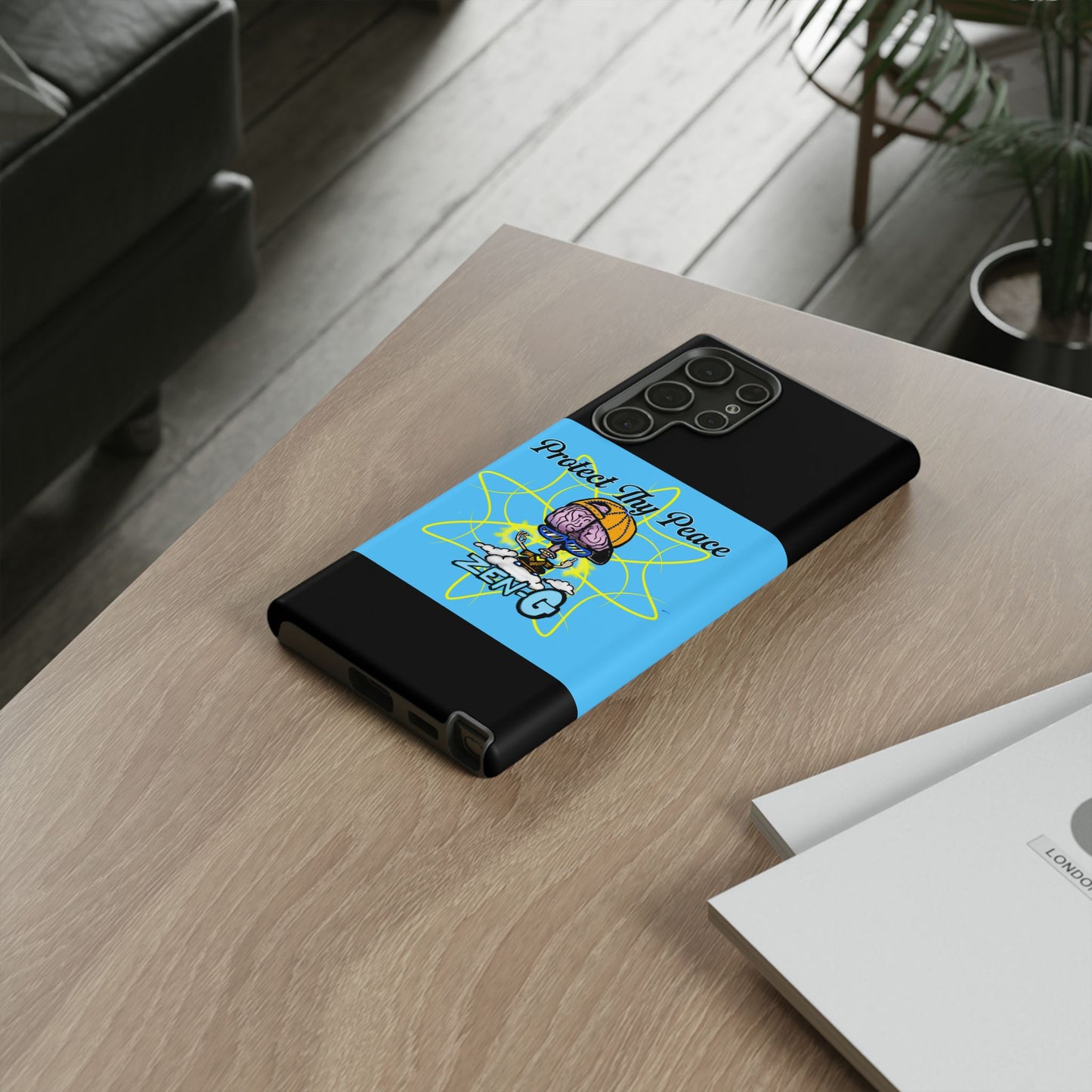 Protect Thy Peace Phone Case, Zen G Tough Case for Stress Relief, Unique Phone Accessory, Holiday Gift, Vibrant Design