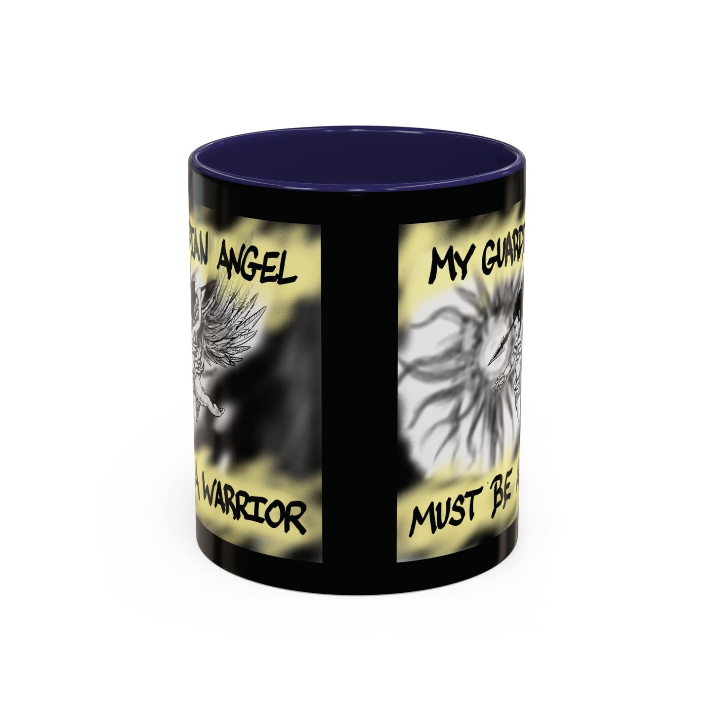 Guardian Angel Warrior Coffee Mug, Spiritual Gift, Protector Mug, Angel Decor, Cosy Homeware, Inspirational Quote