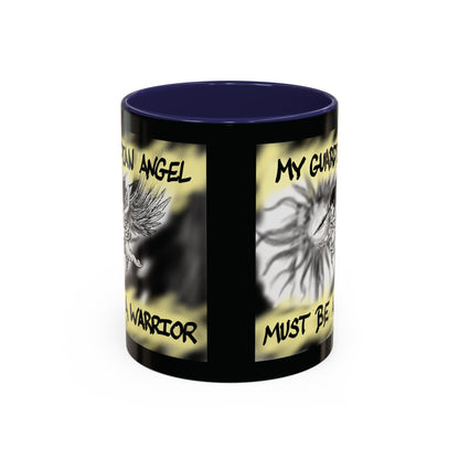 Guardian Angel Warrior Coffee Mug, Spiritual Gift, Protector Mug, Angel Decor, Cosy Homeware, Inspirational Quote