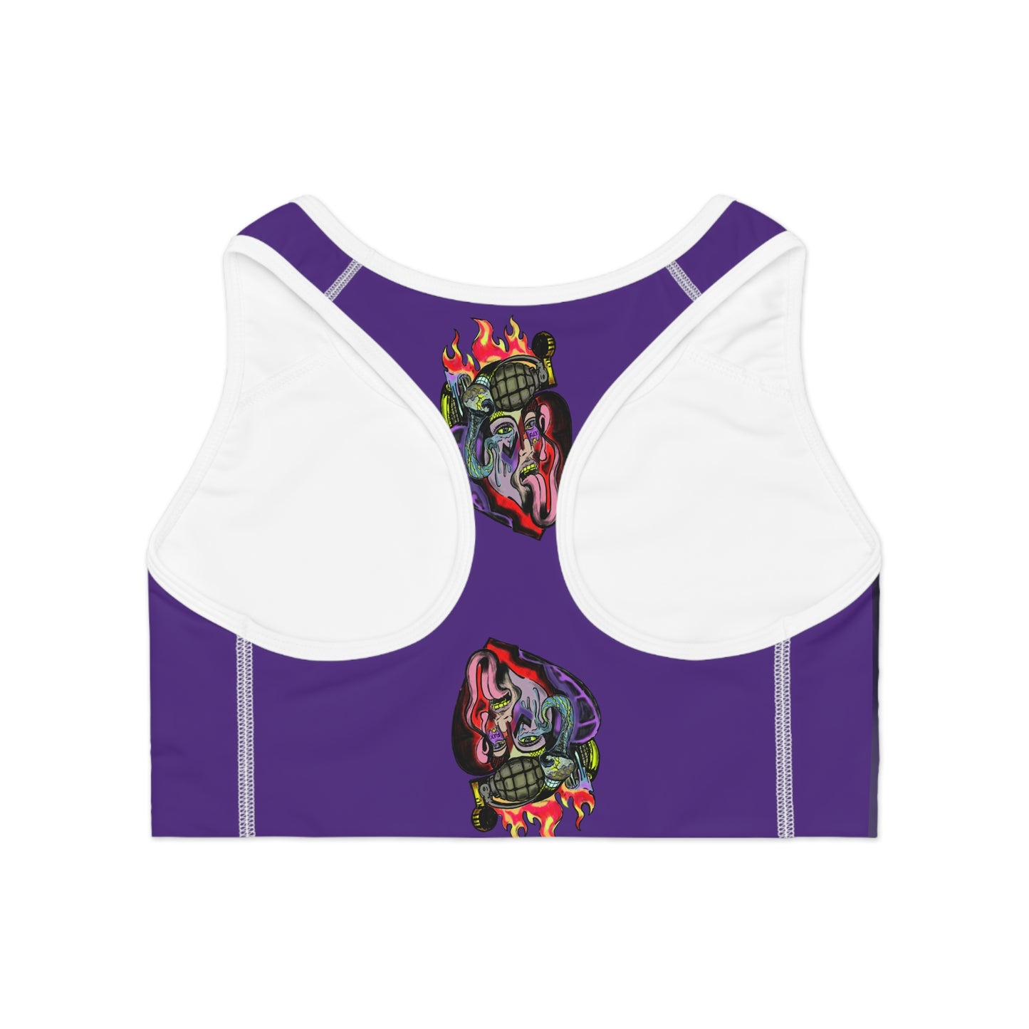 Edgy Graphic Sports Bra with Broken But Golden Design
