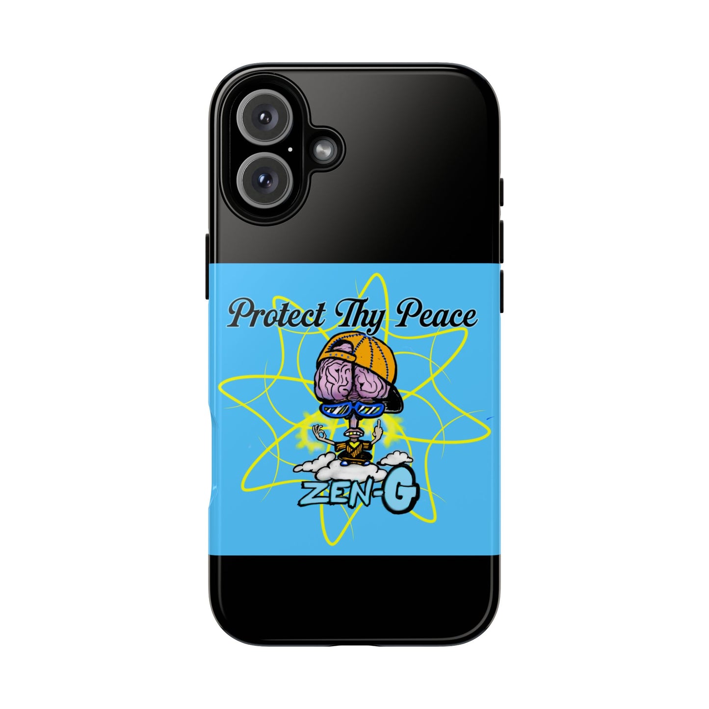 Protect Thy Peace Phone Case, Zen G Tough Case for Stress Relief, Unique Phone Accessory, Holiday Gift, Vibrant Design