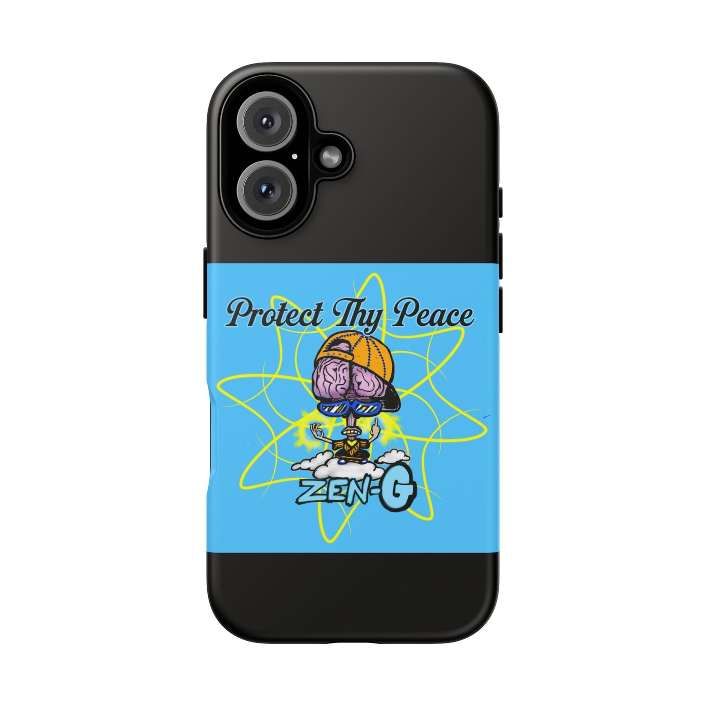 Protect Thy Peace Phone Case, Zen G Tough Case for Stress Relief, Unique Phone Accessory, Holiday Gift, Vibrant Design