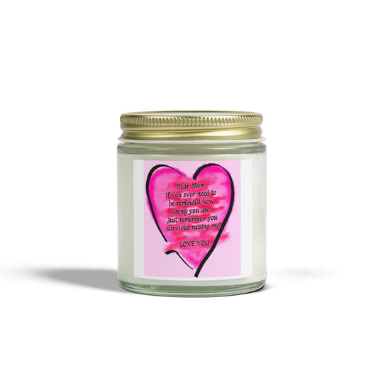 Heartfelt Scented Candle - Dear Mom Quote, Relaxing Gift, Aromatherapy, Home Décor, Mother's Day Gift, Self-Care