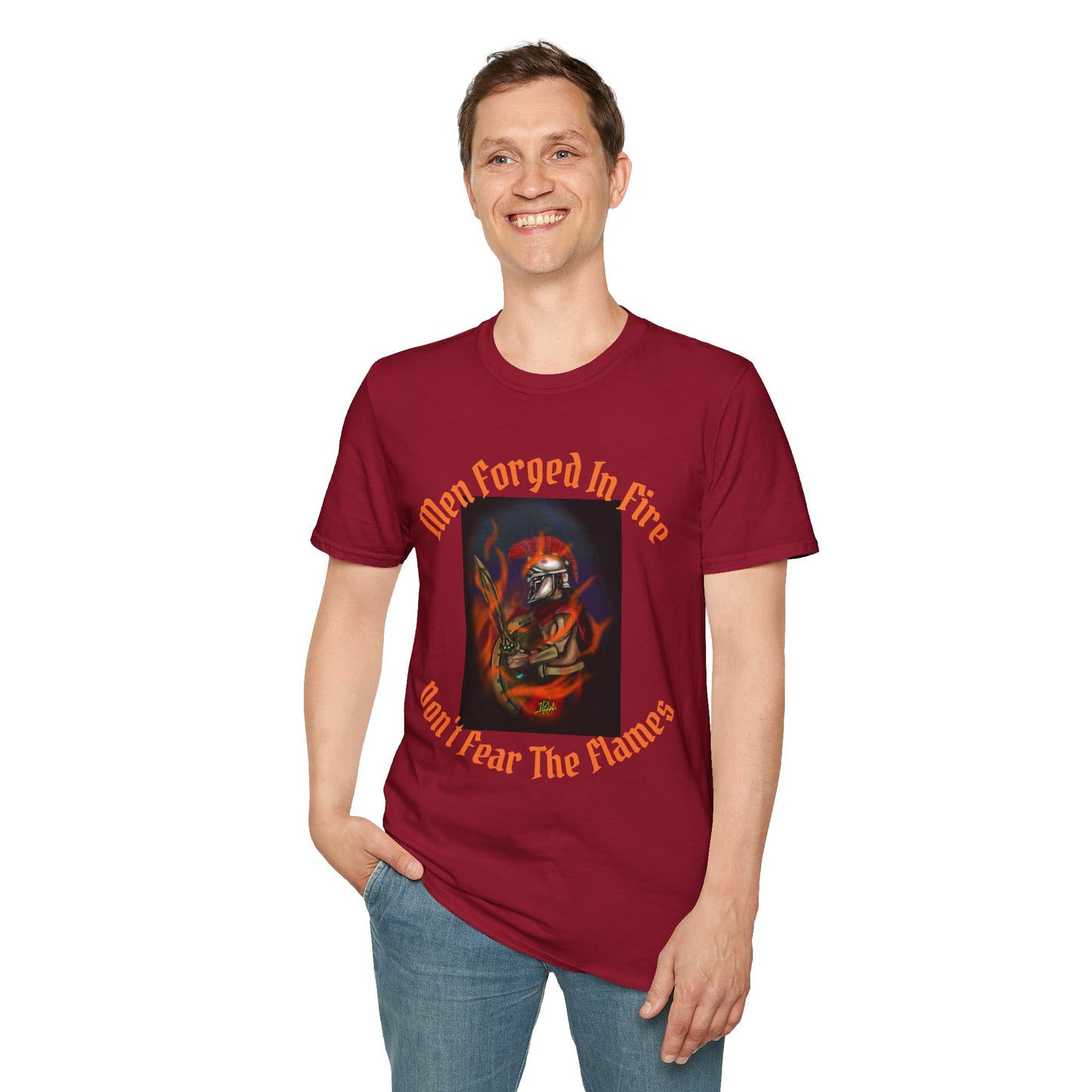 Men's Forged in Fire T-Shirt - Don't Fear The Flames - Graphic Tee for Firefighters and Adventure Enthusiasts