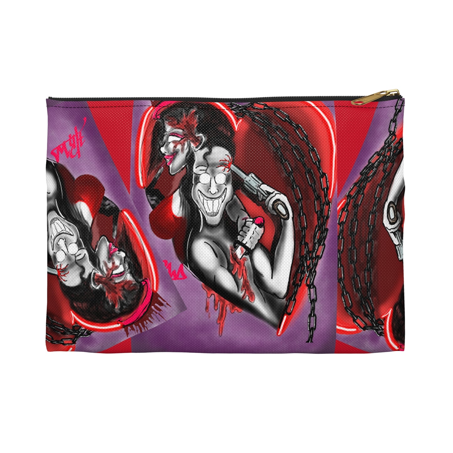 Gothic Love Accessory Pouch - Edgy Art Design for Alternative Style