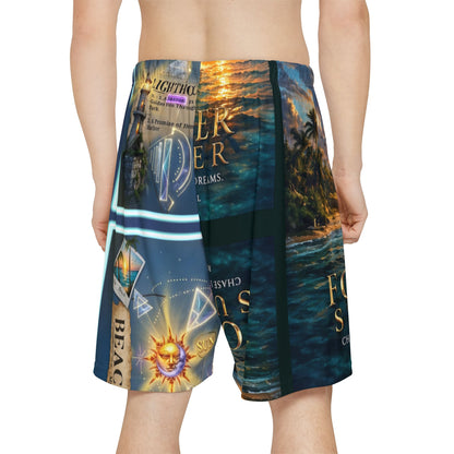 Sailboat ‘Forever Summer’ Athletic Shorts — Beach Sunset Graphic Men’s Sports Shorts