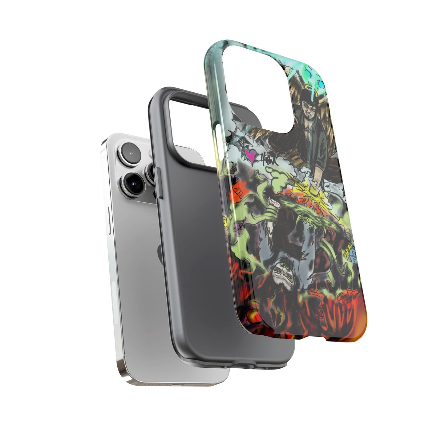 Tough Cases Phone Case, Edgy Art Phone Cover, Unique Gift for Him, Phone Accessories, Halloween Decor