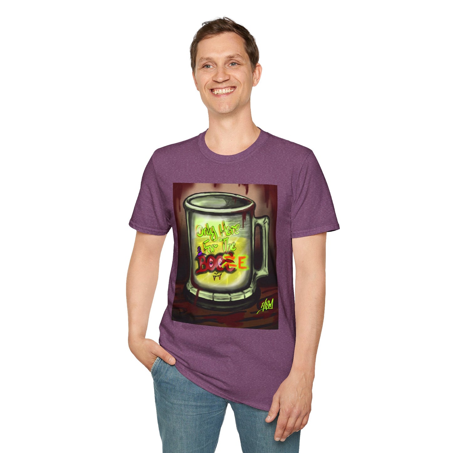 Here For the Boos Unisex Softstyle T-Shirt, Casual Streetwear, Urban Fashion, Unique Graphic Tee, Perfect Gift for Art Lovers