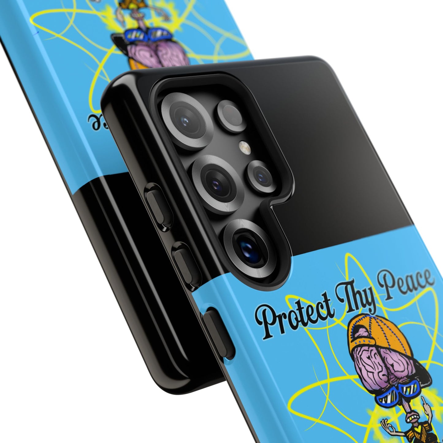 Protect Thy Peace Phone Case, Zen G Tough Case for Stress Relief, Unique Phone Accessory, Holiday Gift, Vibrant Design