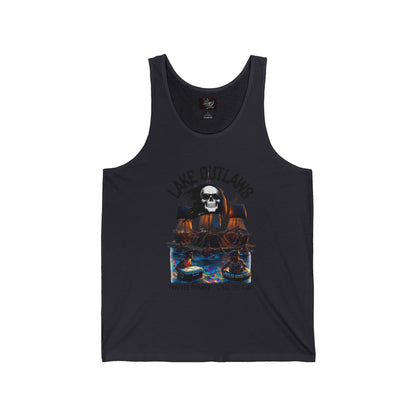 Lake Outlaws Skull & Boat Tank Top — "Forever Summer, Steal the Fun" Graphic Tank