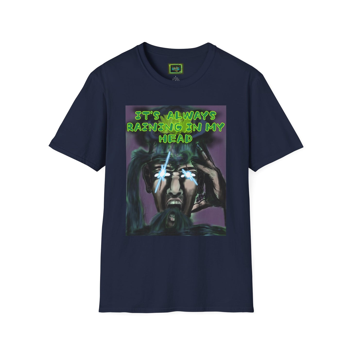 Unisex Graphic T-Shirt - "It's Always Raining in My Head" Horror Art Tee