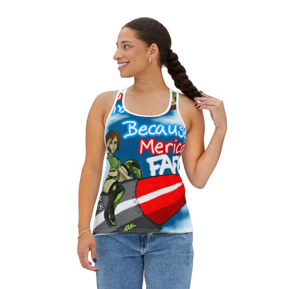 Patriotic Women's Tank Top for Holidays, Summer BBQ, Festivals, Celebration Wear, Vibrant Graphic Tee