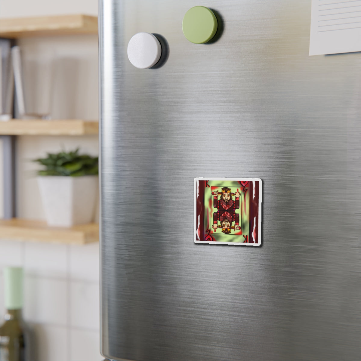 Rebel King Die-Cut Magnet | Funky Card Design for Home Decor & Gifts