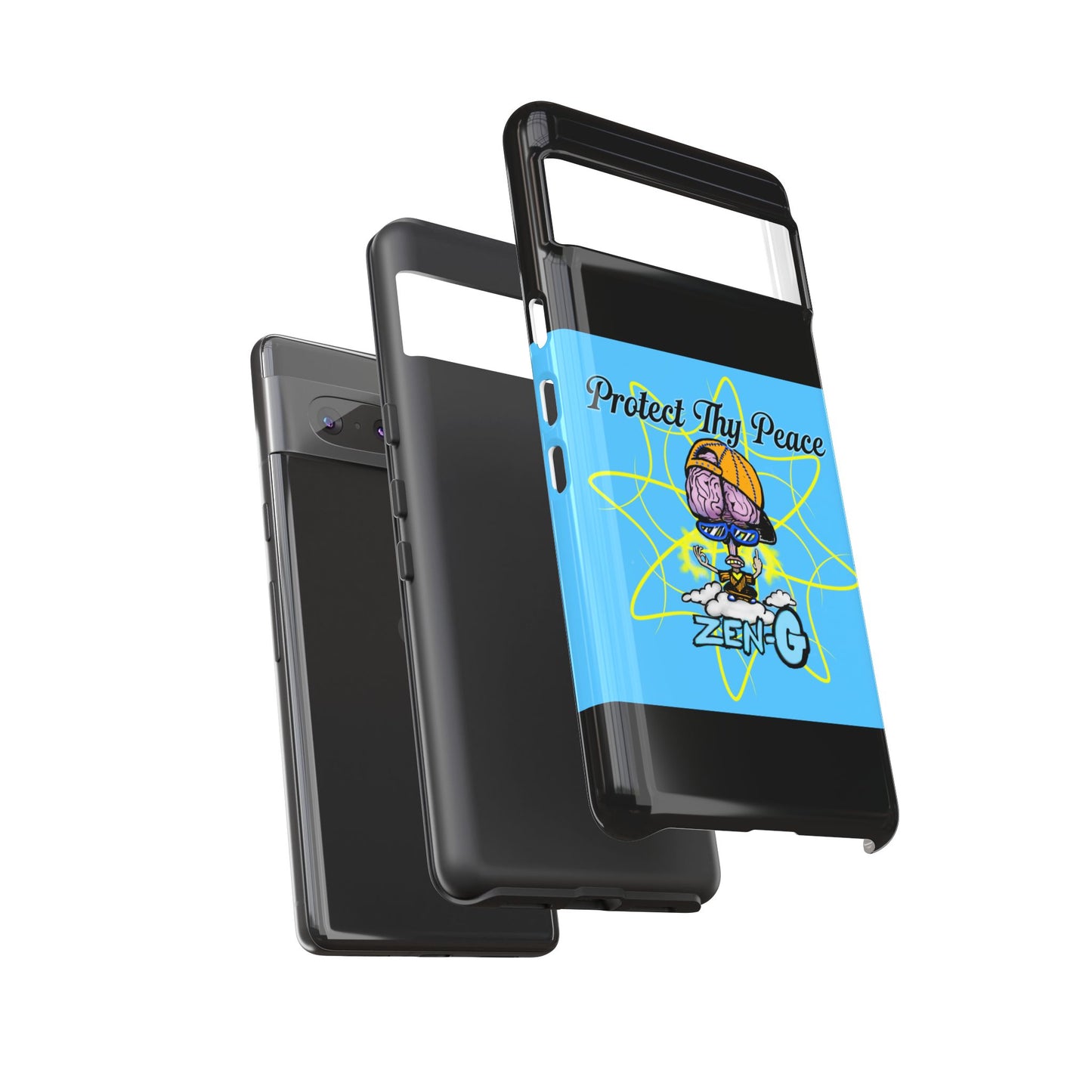 Protect Thy Peace Phone Case, Zen G Tough Case for Stress Relief, Unique Phone Accessory, Holiday Gift, Vibrant Design
