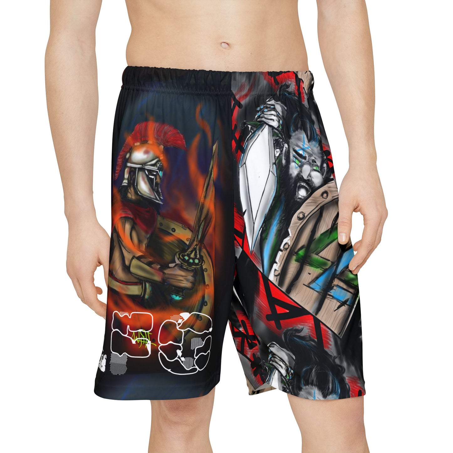 Warrior Graphic Men’s Sports Shorts - LFG!!!  Spartan and Viking design