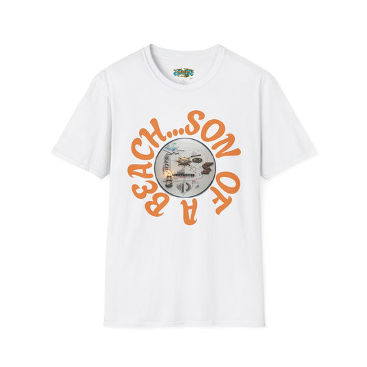 Beach Vibe Graphic T-Shirt — "Beach...Son of a" Retro Surf Design