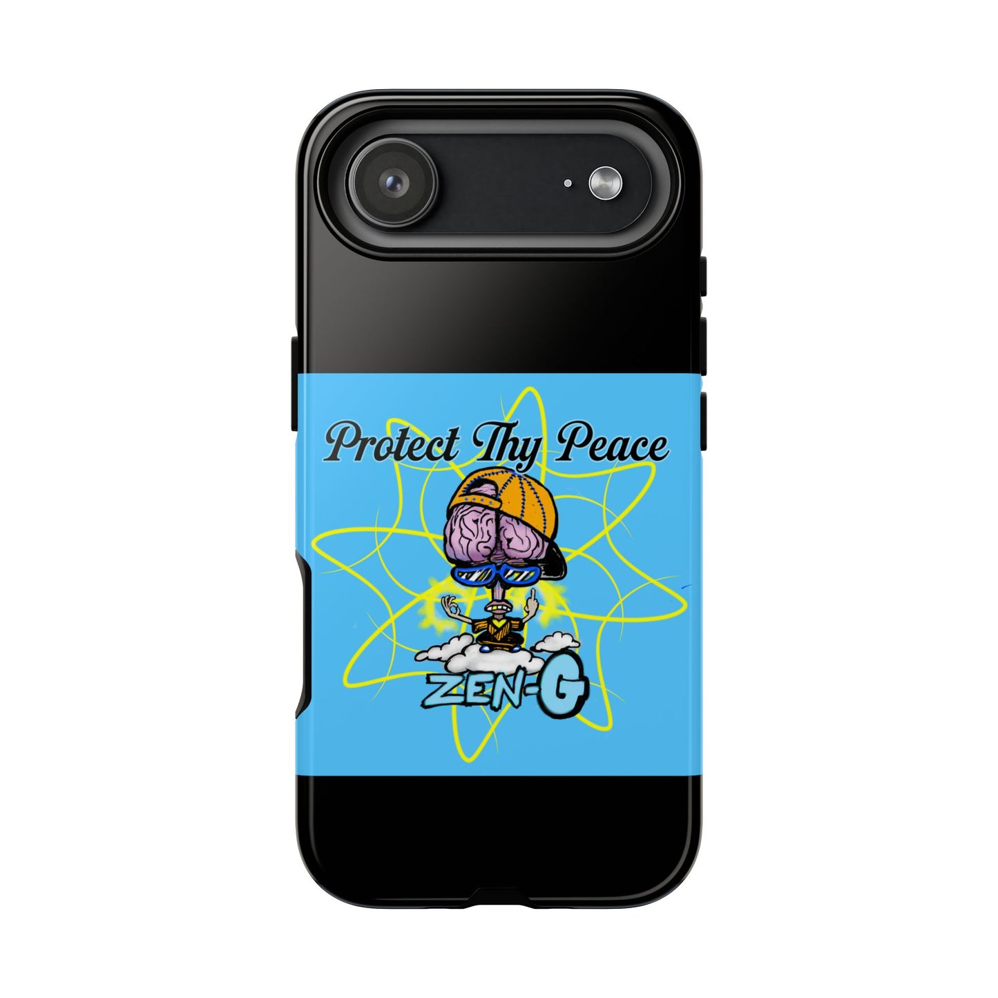 Protect Thy Peace Phone Case, Zen G Tough Case for Stress Relief, Unique Phone Accessory, Holiday Gift, Vibrant Design