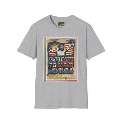 Retro Patriotic T-Shirt — 'I Wake Up in the Morning and Piss Stars' Graphic Tee