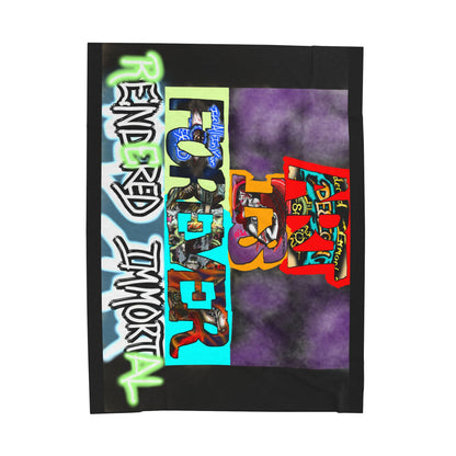 Cozy Velveteen Plush Blanket - Funky Graphic Throw for Chill Evenings, Gifts for Gamers, Home Decor Essentials
