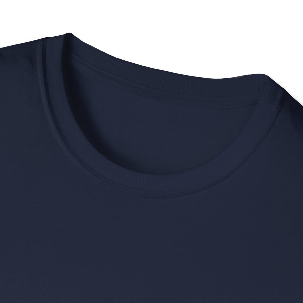 Broken But Golden graphic tee — navy, collar close-up