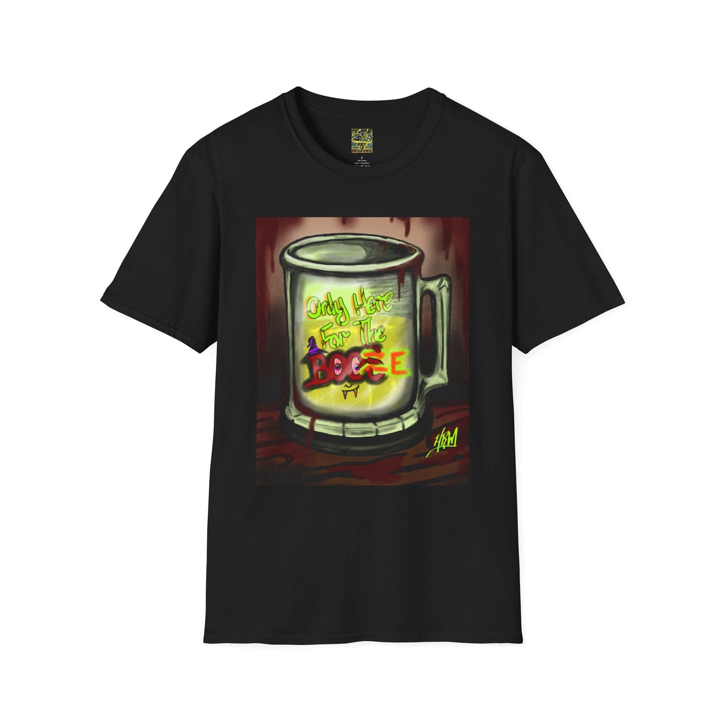 Here For the Boos Unisex Softstyle T-Shirt, Casual Streetwear, Urban Fashion, Unique Graphic Tee, Perfect Gift for Art Lovers