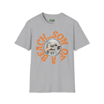 Beach Vibe Graphic T-Shirt — "Beach...Son of a" Retro Surf Design