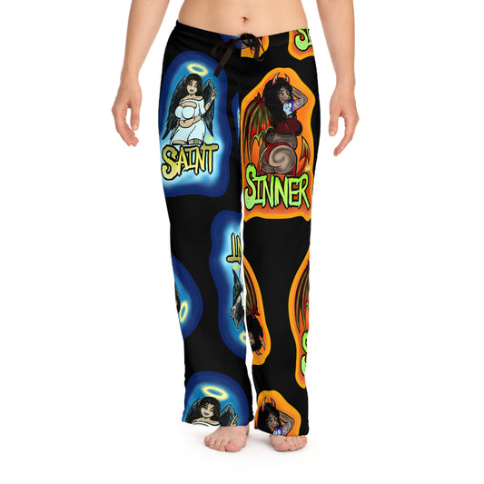 Saint & Sinner Women's Pajama Pants, Cozy Sleepwear, Unique Gift, Lounge Pants, Holiday Pajamas, Fun Home Wear