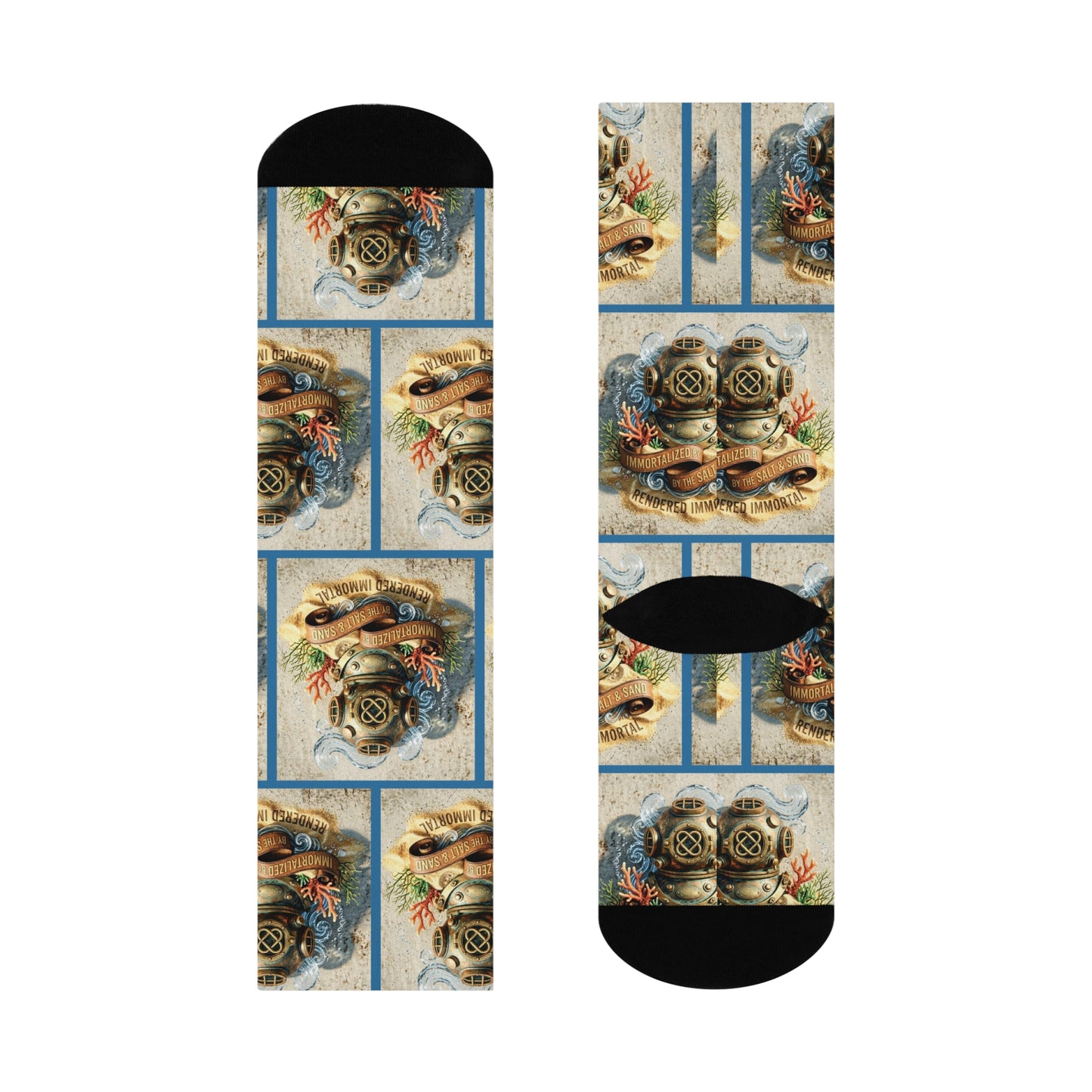 Smuggle the Summer Crew Socks — Vintage Diver Helmet Graphic